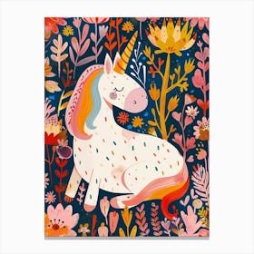 Colourful Unicorn Fauvism Inspired 2 Canvas Print