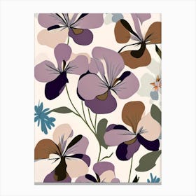Wild Petunia Wildflower Modern Muted Colours 2 Canvas Print