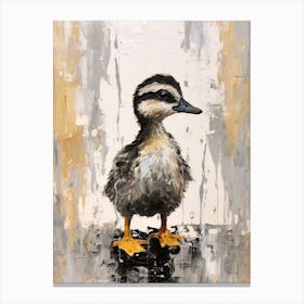 Duckling Grey Brushstrokes 1 Canvas Print