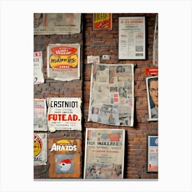Old Newspaper Clippings Canvas Print