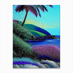Maui Hawaii Pointillism Style Tropical Destination Canvas Print