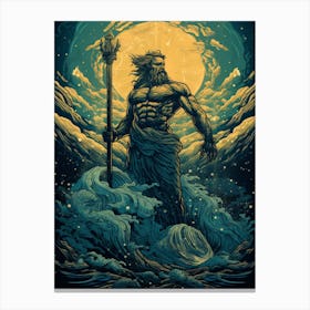  An Illustration Of The Greek God Poseidon 8 Canvas Print