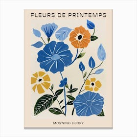 Spring Floral French Poster  Morning Glory 4 Canvas Print