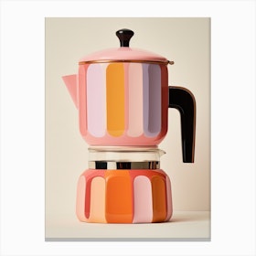Pink And Orange Pastel Colour Big Coffee Maker, Italian Canvas Print