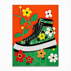 Soleful Bloomscapes: The Sneaker Garden Canvas Print