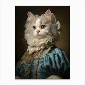 Cat In Medieval Robes Rococo Style  4 Canvas Print