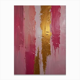 Pink And Gold Abstract Painting Canvas Print