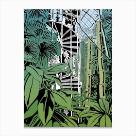 Kew Gardens Palm House Spiral Staircase Canvas Print