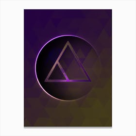 Geometric Neon Glyph Abstract on Jewel Tone Triangle Pattern 210 Canvas Print