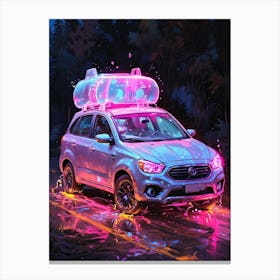 Neon Car 4 Canvas Print