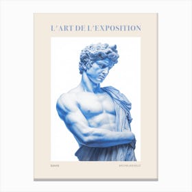 David, Michelangelo, Florence  Vintage Poster Canvas Print