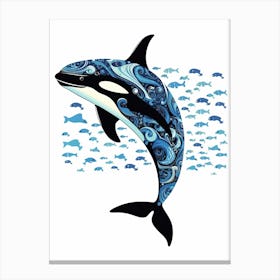 Orca Whale Pattern 4 Canvas Print