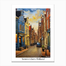 Amsterdam. Holland. beauty City . Colorful buildings. Simplicity of life. Stone paved roads.1 Canvas Print