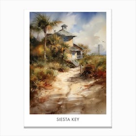 Siesta Key Watercolor 4travel Poster Canvas Print