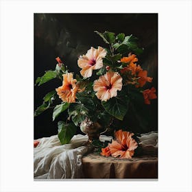 Baroque Floral Still Life Hibiscus 4 Canvas Print