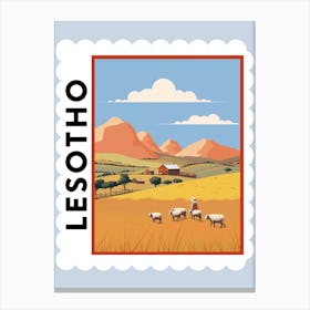 Lesotho Travel Stamp Poster Canvas Print