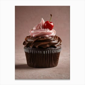 Chocolate Cupcake With Cherry Canvas Print