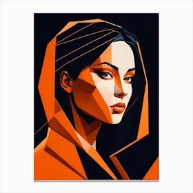 Woman Portrait Minimalism Geometric Pop Art (10) Canvas Print