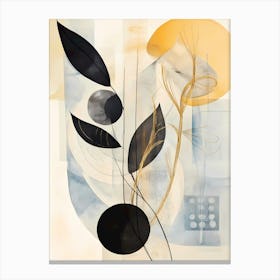 Leaves and sun bohemian Abstract Painting Canvas Print