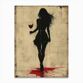 Girl With A Glass Of Wine 5 Canvas Print