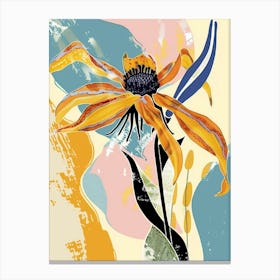 Colourful Flower Illustration Black Eyed Susan 1 Canvas Print