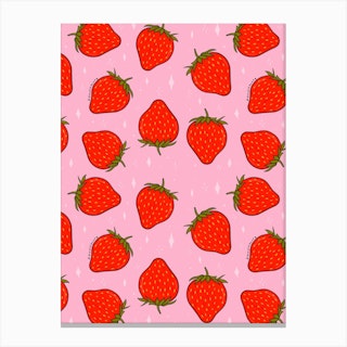 Strawberry Print Canvas Print