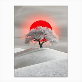 Tree In The Snow Canvas Print