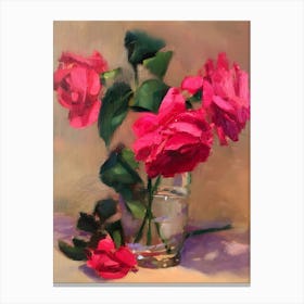 Roses In A Vase 9 Canvas Print