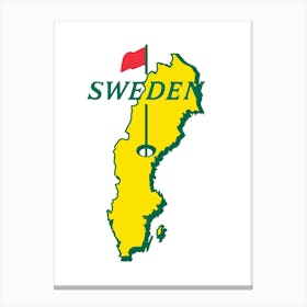 Sweden Golf Map Canvas Print
