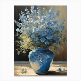 Blue Flowers In A Vase 1 Canvas Print