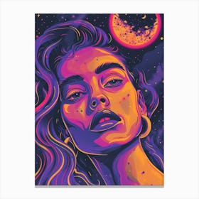 Magical Moon Galatic Spiritual Women Canvas Print