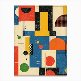 Playful And Colorful Geometric Shapes Arranged In A Fun And Whimsical Way 13 Canvas Print