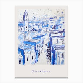 Casablanca Morocco 2 Mediterranean Blue Drawing Poster Canvas Print