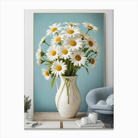 Daisies In A Vase Canvas Print