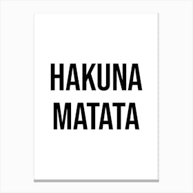 Hakuna Matata (White Tone) Canvas Print