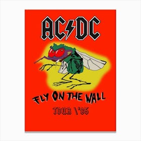 Ac Dc Fly On The Wall Tour 1985 Concert Poster Canvas Print