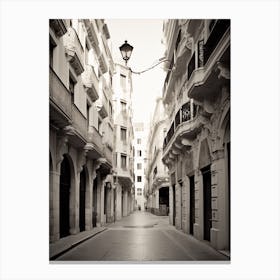 Valencia, Spain, Mediterranean Black And White Photography Analogue 4 Canvas Print