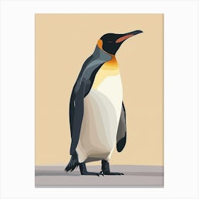 King Penguin Bleaker Island Minimalist Illustration 1 Canvas Print