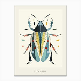 Colourful Insect Illustration Flea Beetle 15 Poster Canvas Print