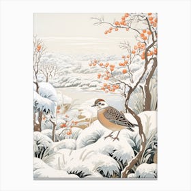 Winter Bird Painting Partridge 1 Canvas Print