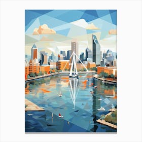 Rotterdam, Netherlands, Geometric Illustration 2 Canvas Print