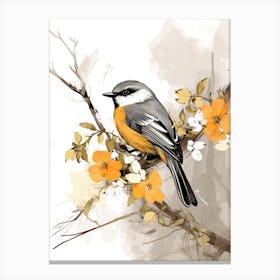 Bird On A Branch 1 Canvas Print