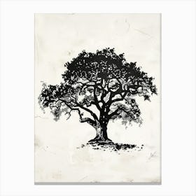 Pecan Tree Simple Geometric Nature Stencil 1 Canvas Print