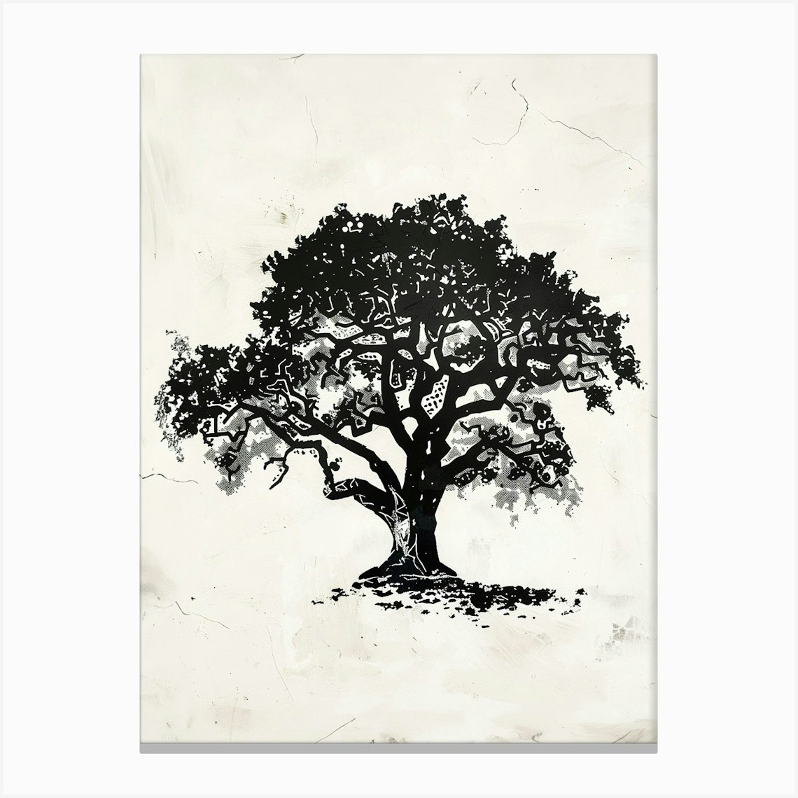 Pecan Tree Simple Geometric Nature Stencil 1 Canvas Print by Bough And Bloom Artistry - Fy pecan-tree-simple-geometric-nature-stencil-1-canvas-print-by-bough-and-bloom-artistry-fy