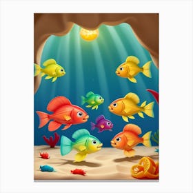 Colorful Fishes Under The Sea Canvas Print
