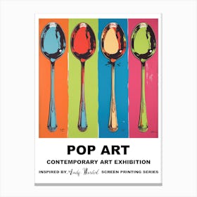 Poster Spoons Pop Art 3 Canvas Print