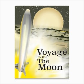 Voyage To The Moon Space Art Canvas Print
