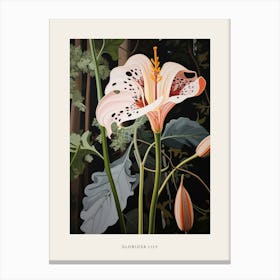 Flower Illustration Gloriosa Lily 3 Poster Canvas Print