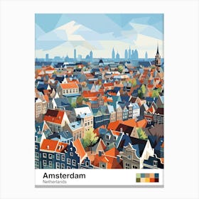 Amsterdam, Netherlands, Geometric Illustration 3 Poster Canvas Print