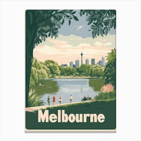 Aihrgdesign A Classic 1960s Travel Poster For Melbourne Canvas Print